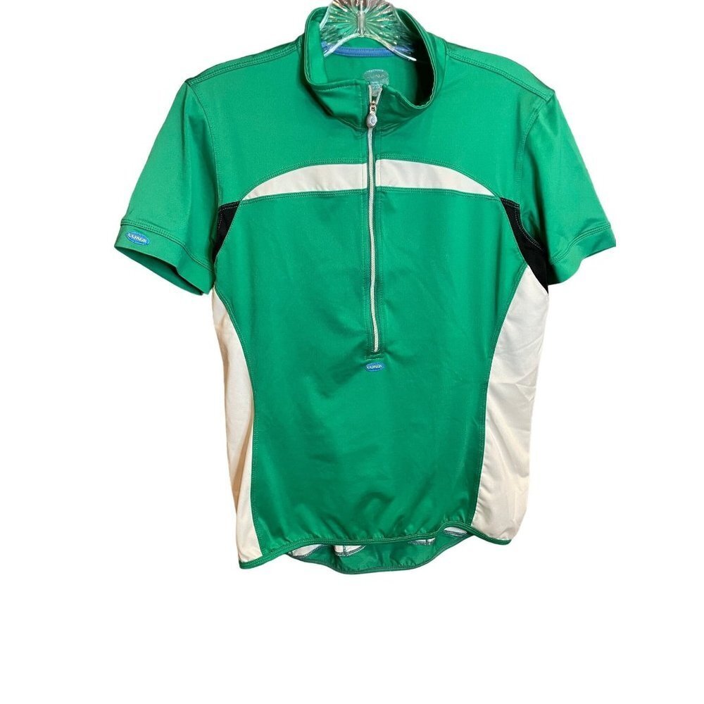 Luna Green White Short Sleeved Cycling Jersey Top Sz L